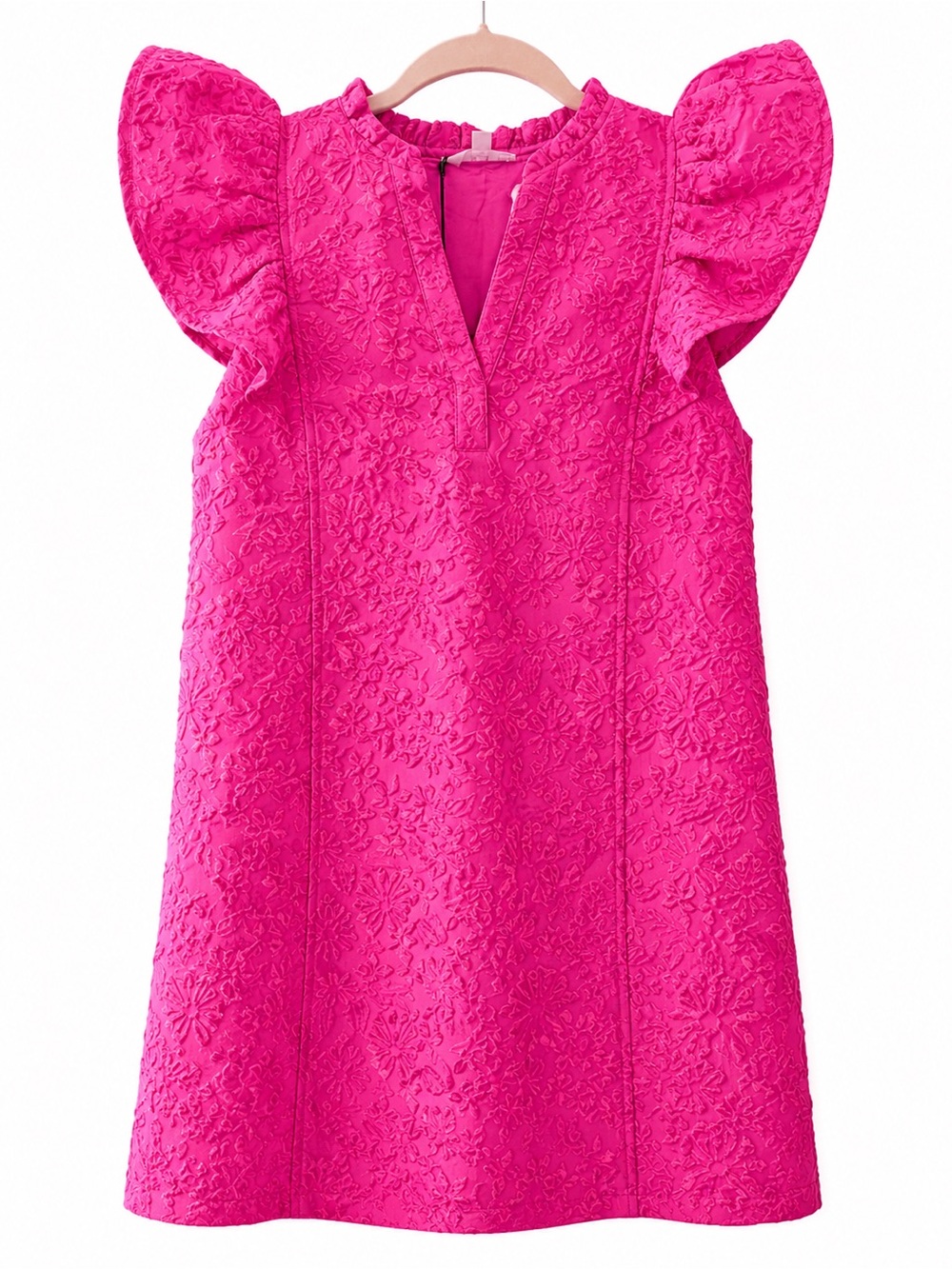 NWT THML Hot Pink Textured Puff Sleeve Dress – Size Small